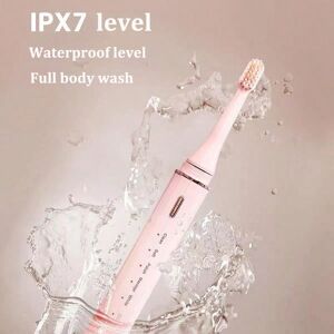 SHEIN Sonic Electric Toothbrush Rechargeable Adult Vibrating Soft-Bristled Electric Toothbrush Pink