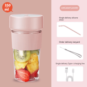 SHEIN Mini Wireless Juicer Household Electric Portable Food Processor, Suitable For Students To Make Fruit Juice Pink