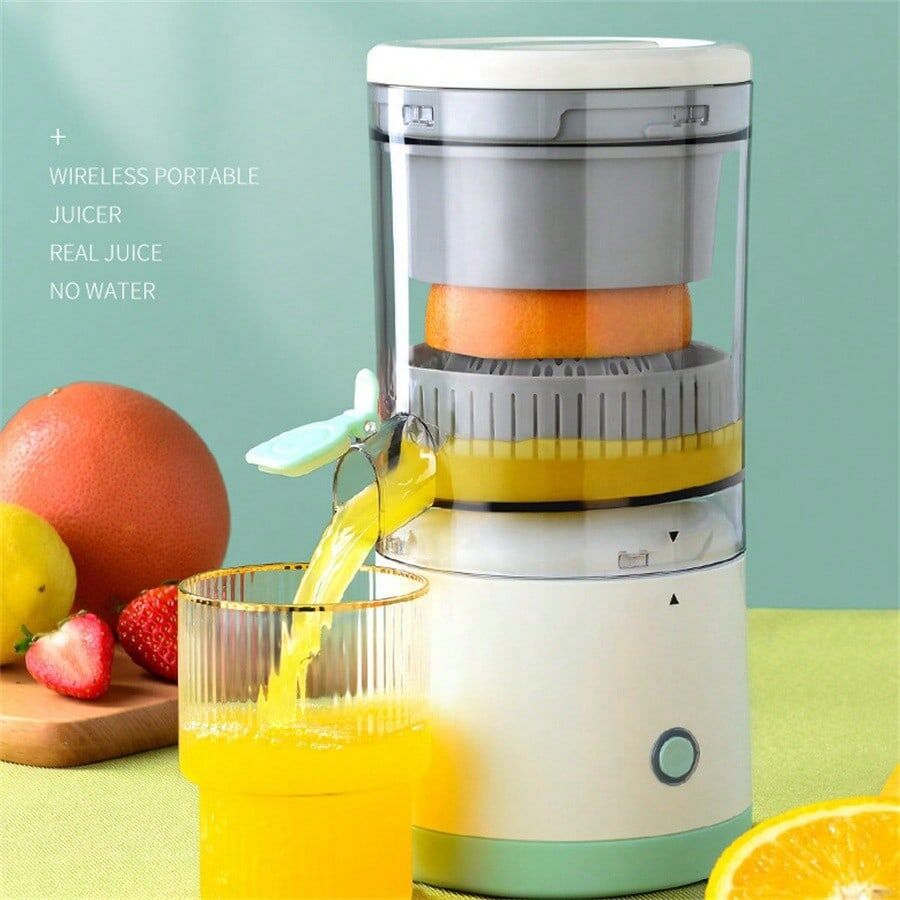 SHEIN Portable Juicer, Multifunctional Mini Electric Fruit Juicer Machine, Orange Juice Extractor & Fruit Juice Separator For Home Use White