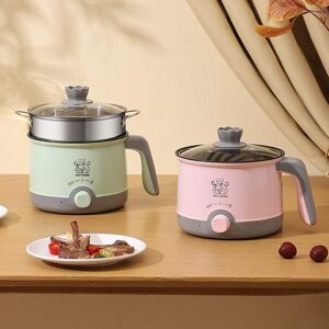 SHEIN Multi-functional Small Electric Cooker For Frying, Boiling, Shabu-shabu, And Heating With Small Rice Cooker For Dormitory Or Home Use Pink American standard plug - without steamer,American standard plug - with steamer,European standard plug - withou
