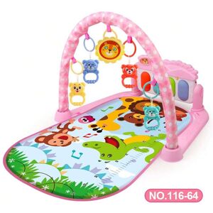 SHEIN Pink Baby Gym Play Mat With Dinosaur Shaped Piano And Music, Suitable For Infants And Toddlers Aged 0-36 Months Pink one-size