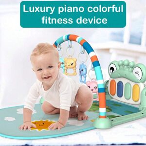 SHEIN 1pc Baby Play Gym With Piano Keyboard, Musical Toys For 0-36 Months Newborn, Activity Playmat With Hanging Toys Green 45.5*30*9cm