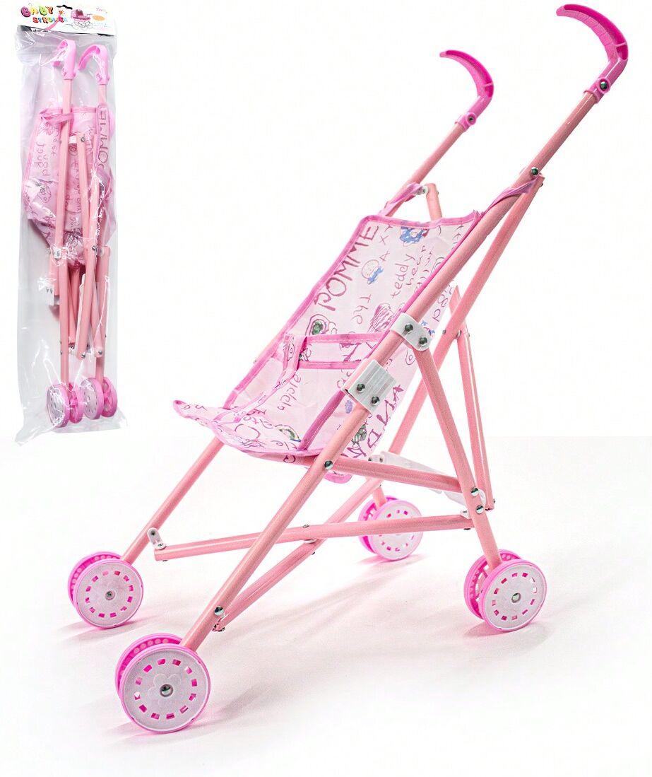 SHEIN 1PCS Doll trolley toy with Iron material.Doll Stroller Toy Anivia Realistic Doll Stroller Gifts for Toddlers and Girls Foldable Baby Doll Stroller Toy Pink. Doll trolley toy.Easy to fold and unfold for storage.Carry Baby Doll or a Favorite -Stuffed 