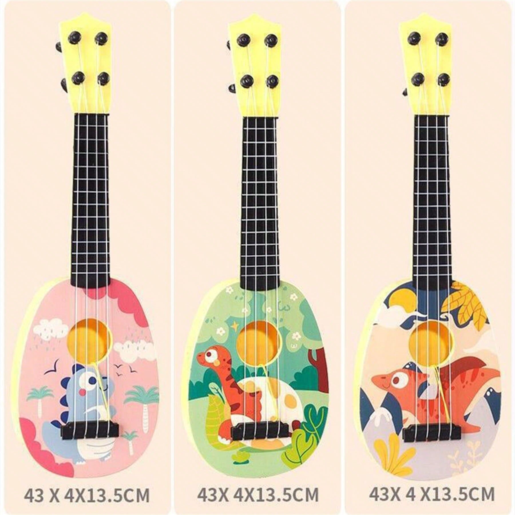 SHEIN 1 Pc Pink Kids Ukulele Toy Guitar, Carton Musical Instrument, Music Entertainment Fun Toy,Early Education Play Toys,4 String Gift For Birthday And Holiday, Boy Gift, Girl Gift Multicolor one-size