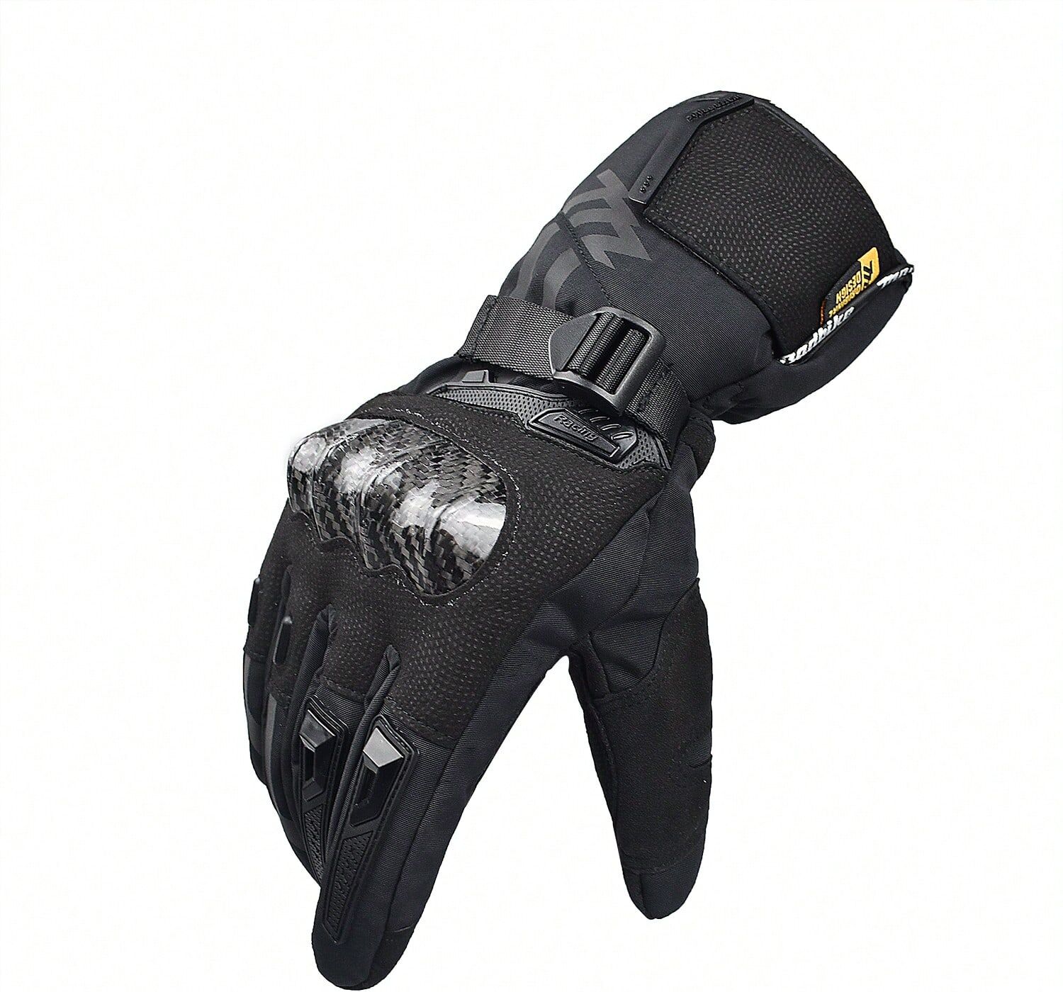 SHEIN Winter Motorcycle Gloves Touchscreen Carbon Fiber Protective Motorbike Powersports Gloves Black L,M,XL,XXL