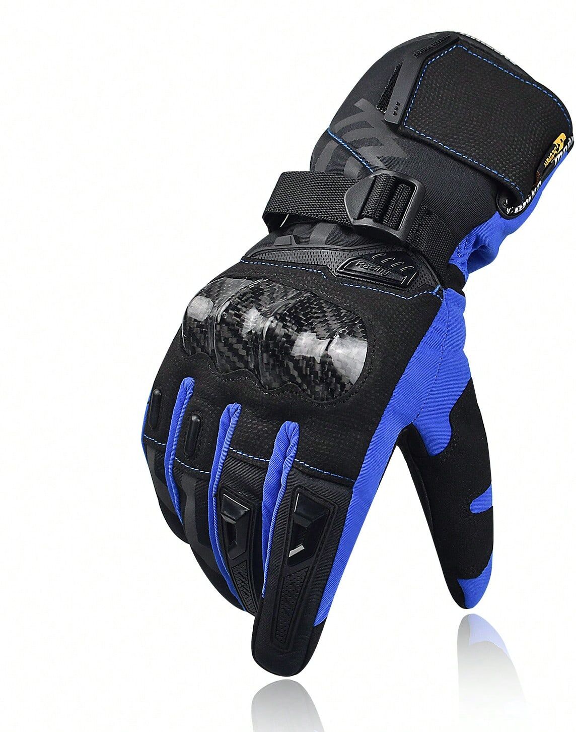 SHEIN Winter Motorcycle Gloves Touchscreen Carbon Fiber Protective Motorbike Powersports Gloves Blue L,M,XL,XXL