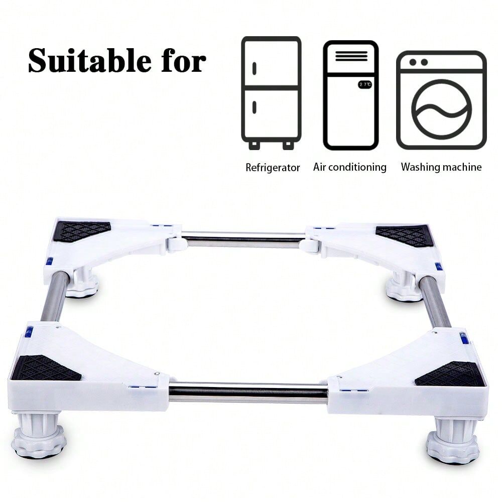 SHEIN LUCKUP Multi-Functional Movable Adjustable Base With 4 Strong Feet Mobile Case Roller Dolly For Washing Machine,Dryer And Refrigerator White