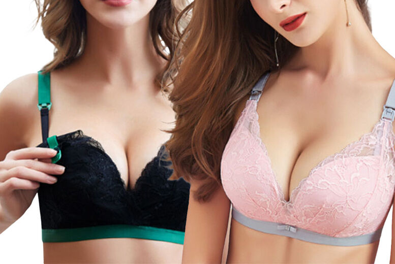 J&Y Global Wire Free Maternity Nursing Lace Bra