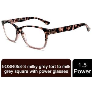 Avant-Garde Brands Ltd Milky grey tort square with +1.5 glasses Avant-Garde Brands Ltd Milky grey tort square with +1.5 glasses