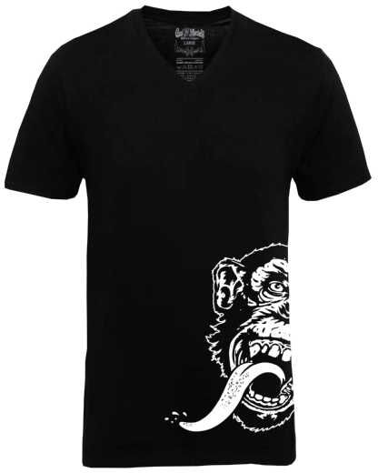 Bright Retail GMG White Side Monkey V-Neck T-Shirt