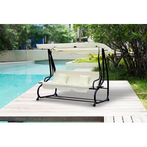 Mhstar Uk Ltd Outsunny 2-in-1 Swing Chair, Cream White