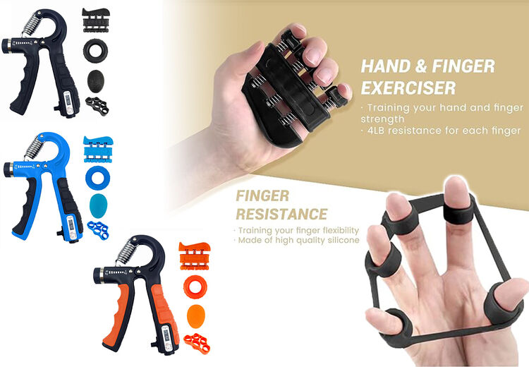 Obero International Ltd Grip Strength Trainer Kit with Counter