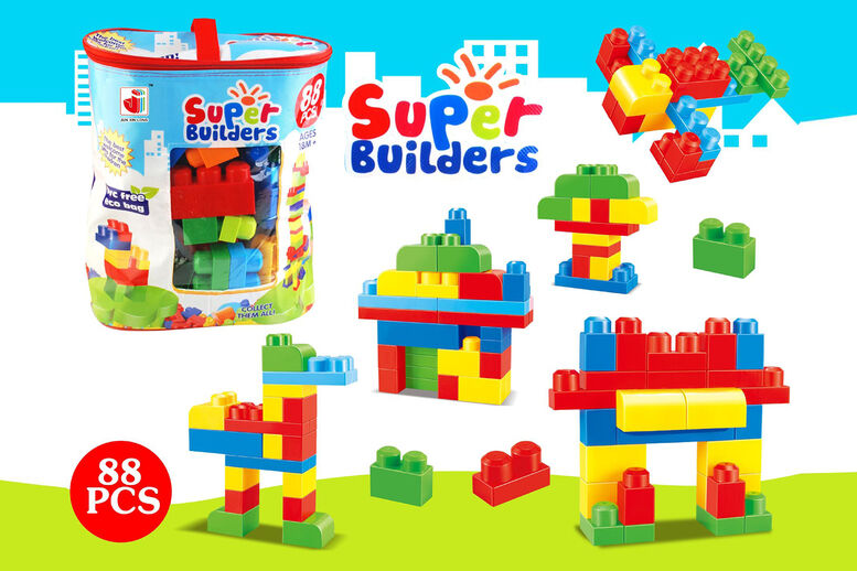 Obero International Ltd Kids' 88pc Building Blocks Set