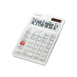 Casio JE-12E 12 Digit Ergonomic Compact Desktop Calculator White Casio JE-12E 12 Digit Ergonomic Compact Desktop Calculator White