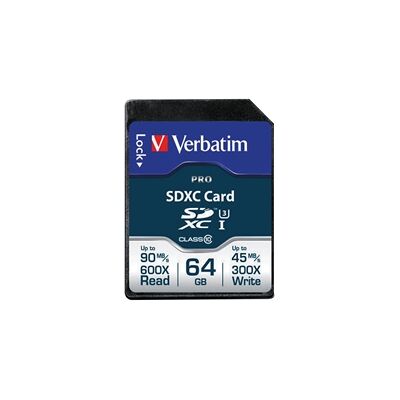 Verbatim Pro U3 (64GB) SDXC Card (Class 3) - 47022 Verbatim Pro U3 (64GB) SDXC Card (Class 3) - 47022