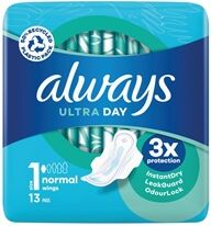 Always Ultra Day Sanitary Pads Normal With Wings Size 1 x13 (Pack 16)