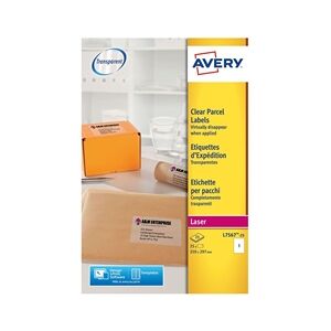 Avery L7567 Self-Adhesive Transparent Labels - 25 pcs Avery L7567 Self-Adhesive Transparent Labels - 25 pcs