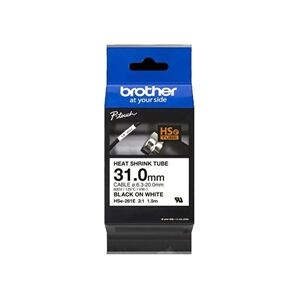 Brother Hse Heat Shrink Tube Tape 31mm x 1.5m Black on White HSE261E Brother Hse Heat Shrink Tube Tape 31mm x 1.5m Black on White HSE261E