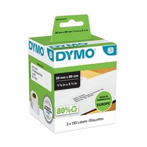 Dymo 99010 LabelWriter Address Labels 28mm x 89mm (Pack 260) S0722370 Dymo 99010 LabelWriter Address Labels 28mm x 89mm (Pack 260) S0722370