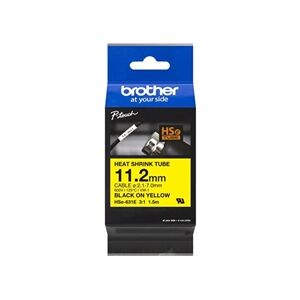 Brother Hse Heat Shrink Tube Tape 11mm x 1.5m Black on Yellow HSE631E Brother Hse Heat Shrink Tube Tape 11mm x 1.5m Black on Yellow HSE631E