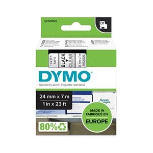 DYMO D1 Polyester Tape - 24mm x 7m - Black on Transparent - Label Maker Tape DYMO D1 Polyester Tape - 24mm x 7m - Black on Transparent - Label Maker Tape