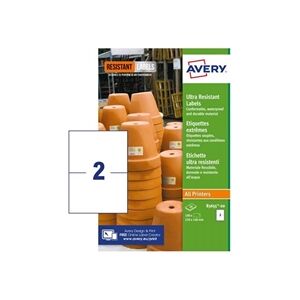 Avery Ultra Resistant Labels 148x210mm (Pack of 40) B3655-20 Avery Ultra Resistant Labels 148x210mm (Pack of 40) B3655-20