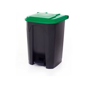 GPC Pedal Bin; 50L; Polypropylene; Grey Body & Green Lid GPC Pedal Bin; 50L; Polypropylene; Grey Body & Green Lid