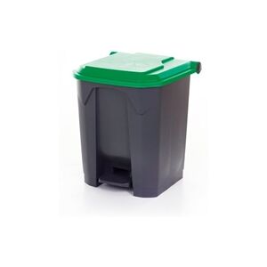 GPC Pedal Bin; 30L; Polypropylene; Grey Body & Green Lid GPC Pedal Bin; 30L; Polypropylene; Grey Body & Green Lid
