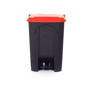 GPC Pedal Bin; 80L; Polypropylene; Grey Body & Red Lid GPC Pedal Bin; 80L; Polypropylene; Grey Body & Red Lid