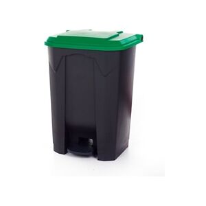 GPC Pedal Bin; 80L; Polypropylene; Grey Body & Green Lid GPC Pedal Bin; 80L; Polypropylene; Grey Body & Green Lid