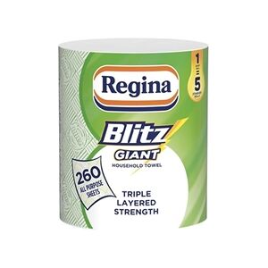 Regina Blitz Giant All Purpose Kitchen Roll - 3-ply - 6x1 rolls Regina Blitz Giant All Purpose Kitchen Roll - 3-ply - 6x1 rolls