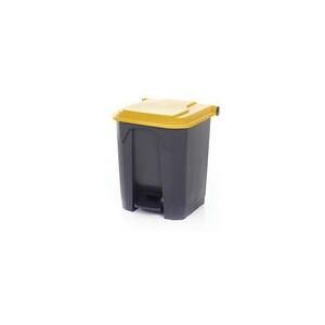 2Work Pedal Bin with Coloured Lid 30 Litre Grey/Yellow 2Work Pedal Bin with Coloured Lid 30 Litre Grey/Yellow