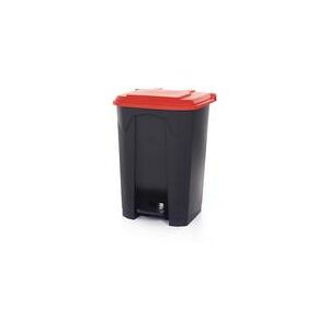 2Work Pedal Bin with Coloured Lid 80L Grey/Red 410x470x670mm 2W10774 2Work Pedal Bin with Coloured Lid 80L Grey/Red 410x470x670mm 2W10774