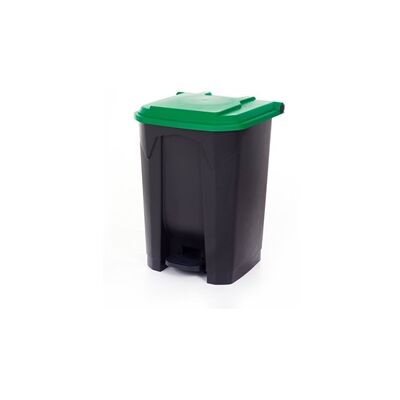 GPC Pedal Bin; 50L; Polypropylene; Grey Body & Green Lid GPC Pedal Bin; 50L; Polypropylene; Grey Body & Green Lid