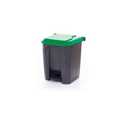 GPC Pedal Bin; 30L; Polypropylene; Grey Body & Green Lid GPC Pedal Bin; 30L; Polypropylene; Grey Body & Green Lid