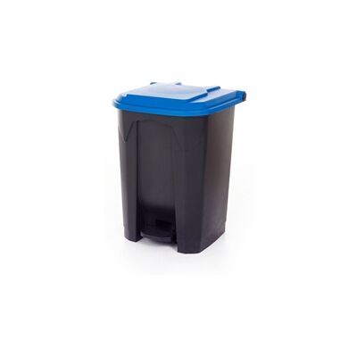 GPC Pedal Bin; 50L; Polypropylene; Grey Body & Blue Lid GPC Pedal Bin; 50L; Polypropylene; Grey Body & Blue Lid