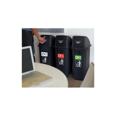 GPC Pedal Bin; Set of 3; 60L; Plastic; Dark Grey GPC Pedal Bin; Set of 3; 60L; Plastic; Dark Grey