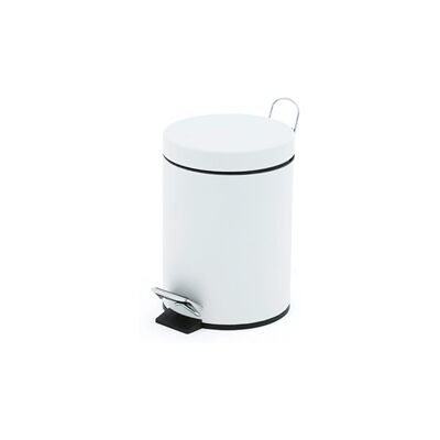 GPC Pedal Bin; 3L; Steel; White GPC Pedal Bin; 3L; Steel; White