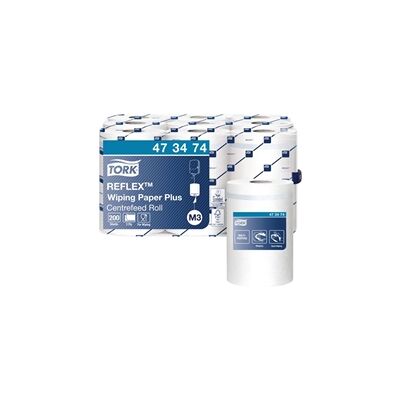Tork Reflex M3 Wiping Paper + 2-Ply 200 Sheets (Pack of 9) 473474 Tork Reflex M3 Wiping Paper + 2-Ply 200 Sheets (Pack of 9) 473474