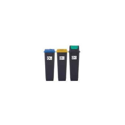2Work Recycling Bins 90 Litre Assorted (Pack of 3) 2W10789 2Work Recycling Bins 90 Litre Assorted (Pack of 3) 2W10789