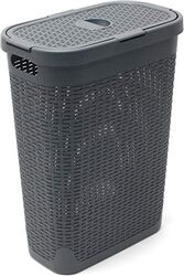 Addis Rattan Charcoal Slim Laundry Hamper 40 Litre