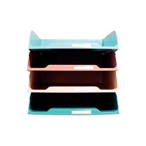 Exacompta Skandi Recycled Plastic Letter Trays Assorted (Pack of 4) Exacompta Skandi Recycled Plastic Letter Trays Assorted (Pack of 4)