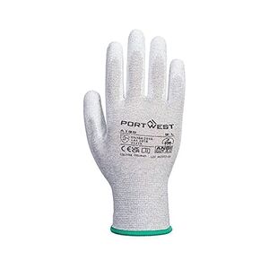 Portwest Anti-Static PU Palm Glove 1 Pair Grey Medium (Pack of 12) Portwest Anti-Static PU Palm Glove 1 Pair Grey Medium (Pack of 12)