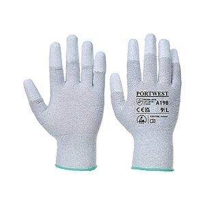 Portwest Anti-Static PU Fingertip Glove 1 Pair Grey Small (Pack 12) Portwest Anti-Static PU Fingertip Glove 1 Pair Grey Small (Pack 12)