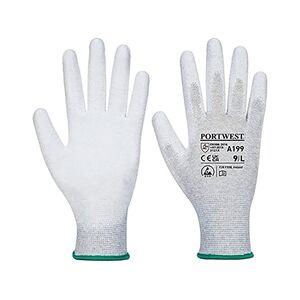 Portwest Anti-Static PU Palm Glove 1 Pair Grey Small (Pack of 12) Portwest Anti-Static PU Palm Glove 1 Pair Grey Small (Pack of 12)
