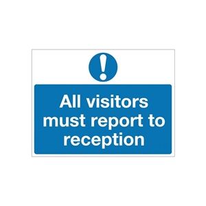 Unbranded Safety Sign 450x600mm All Visitors Must Report To Reception PVC M78AR Unbranded Safety Sign 450x600mm All Visitors Must Report To Reception PVC M78AR