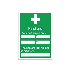 Unbranded Safety Sign First Aid 600x450mm Self-Adhesive Unbranded Safety Sign First Aid 600x450mm Self-Adhesive