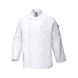 Portwest Suffolk Chefs Jacket L/S XS White Portwest Suffolk Chefs Jacket L/S XS White