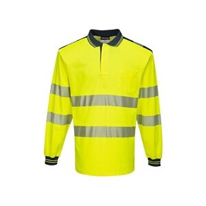 Portwest PW3 Hi Vis Cotton Comfort Polo Shirt L/S 5XL Yellow/Navy Portwest PW3 Hi Vis Cotton Comfort Polo Shirt L/S 5XL Yellow/Navy