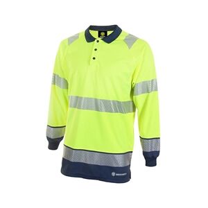 Beeswift High Vis Two Tone Polo Shirt Long Sleeve Yellow / Navy M Beeswift High Vis Two Tone Polo Shirt Long Sleeve Yellow / Navy M